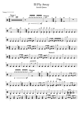 Josiah Queen I´ll Fly Away score for Drums