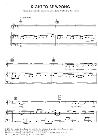 Joss Stone Right to Be Wrong score for Piano