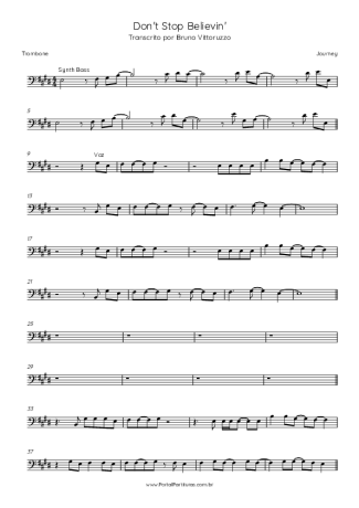 Journey Don´t Stop Believin´ score for Trombone