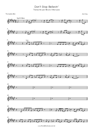 Journey Don´t Stop Believin´ score for Trumpet