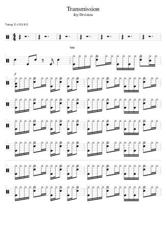 Joy Division Transmission score for Drums