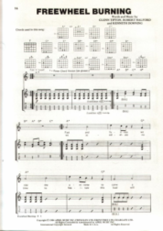 Judas Priest Freewheel Burning score for Guitar