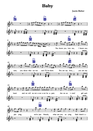 Justin Bieber Baby score for Piano