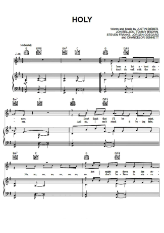 Justin Bieber  score for Piano