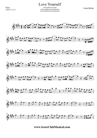 Justin Bieber  score for Flute