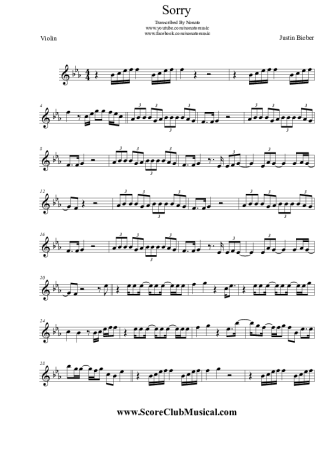 Justin Bieber  score for Violin