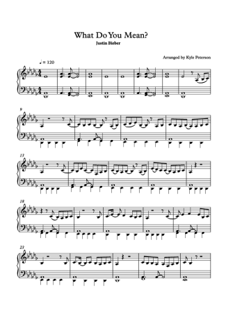 Justin Bieber  score for Piano