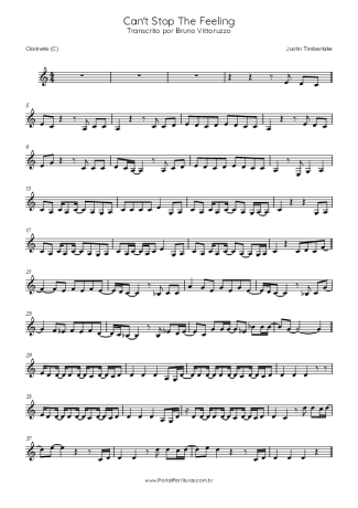 Justin Timberlake  score for Clarinet (C)