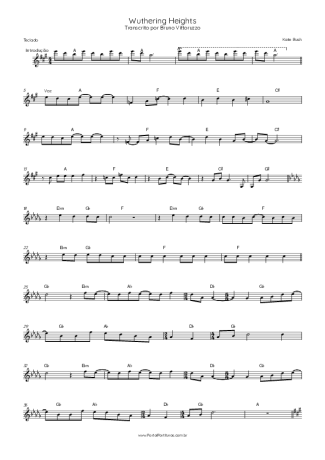 Kate Bush Wuthering Heights score for Keyboard