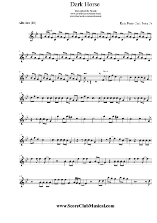 Katy Perry  score for Alto Saxophone