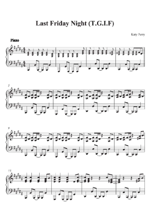 Katy Perry  score for Piano