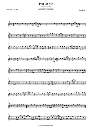 Katy Perry  score for Alto Saxophone