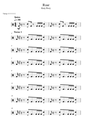 Katy Perry Roar score for Drums