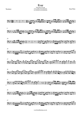 Katy Perry Roar score for Trombone