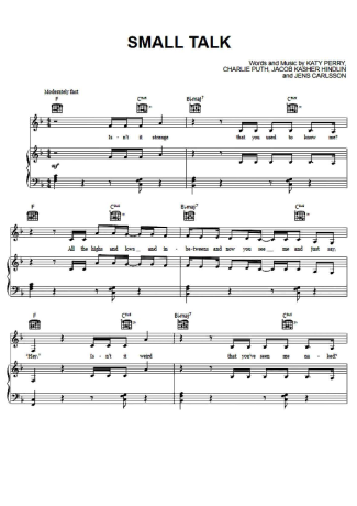 Katy Perry  score for Piano