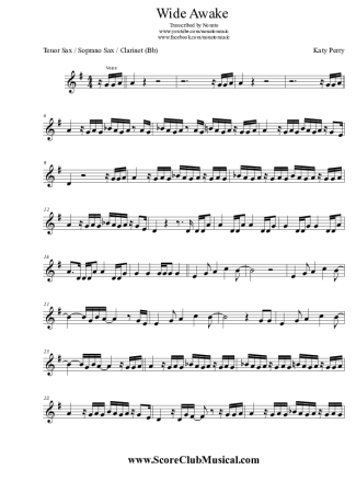 Katy Perry  score for Clarinet (Bb)