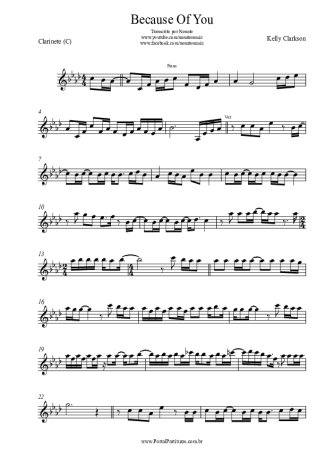 Kelly Clarkson  score for Clarinet (C)