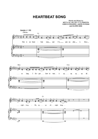 Kelly Clarkson Heartbeat Song score for Piano