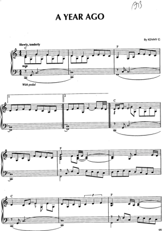 Kenny G  score for Piano