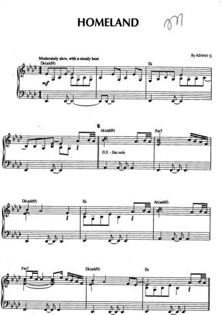 Kenny G  score for Piano