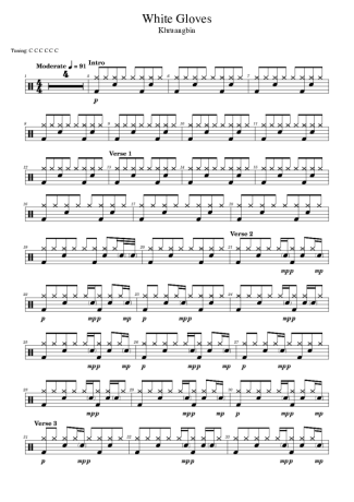 Khruangbin White Gloves score for Drums