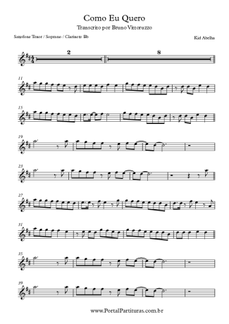 Kid Abelha  score for Clarinet (Bb)