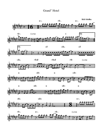 Kid Abelha  score for Alto Saxophone