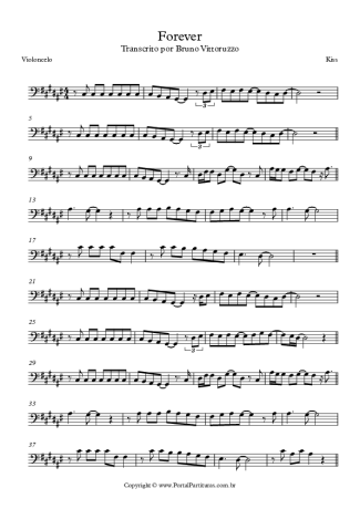 Kiss Forever score for Cello