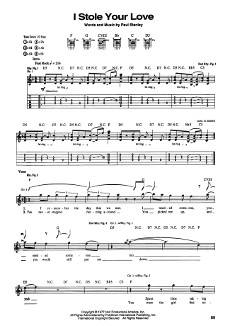 Kiss  score for Guitar