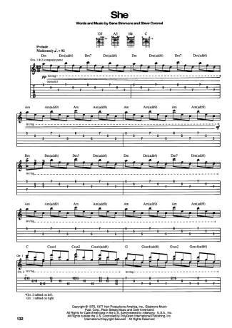 Kiss  score for Guitar