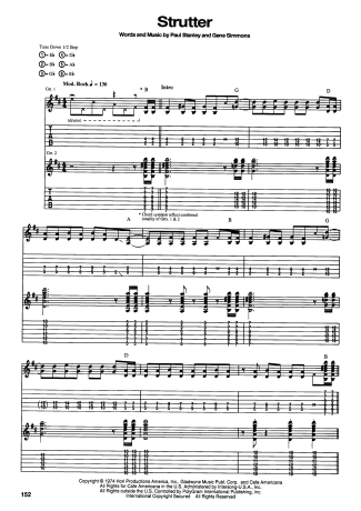 Kiss  score for Guitar