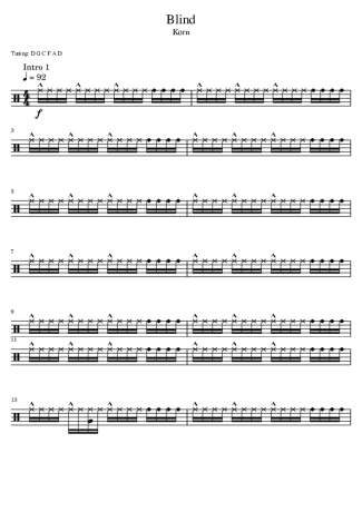 Korn  score for Drums