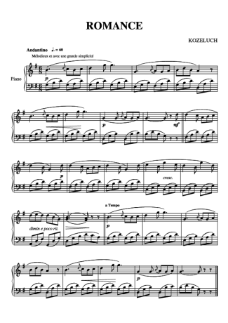 Kozeluch  score for Piano