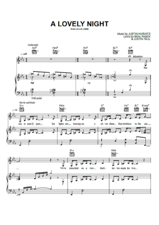 La La Land A Lovely Night  Music score for Piano