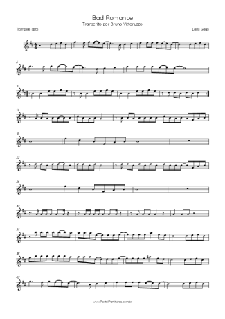 Lady Gaga  score for Trumpet