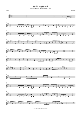 Lady Gaga Hold My Hand score for Harmonica