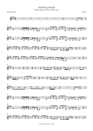 Lady Gaga Hold My Hand score for Trumpet