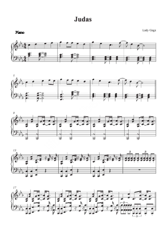 Lady Gaga  score for Piano