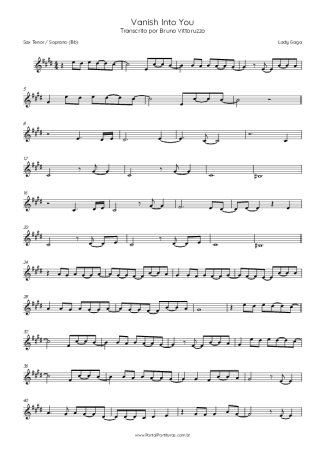 Lady Gaga  score for Tenor Saxophone Soprano (Bb)