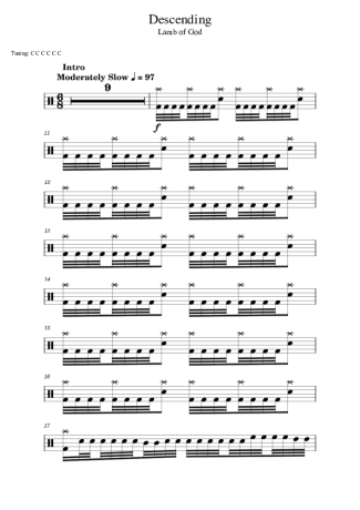 Lamb Of God Descending score for Drums