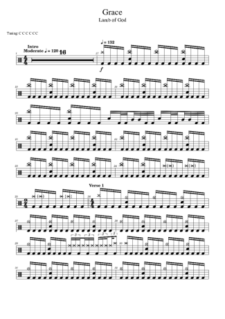 Lamb Of God Grace score for Drums