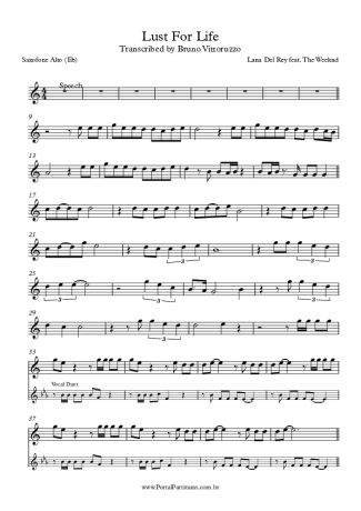 Lana Del Rey  score for Alto Saxophone