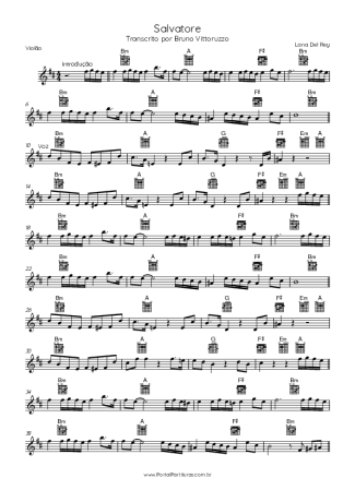 Lana Del Rey  score for Acoustic Guitar