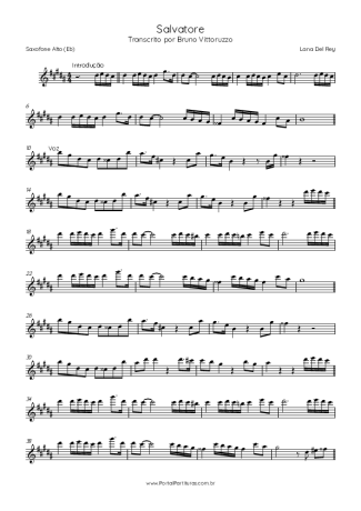 Lana Del Rey  score for Alto Saxophone