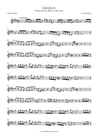 Lana Del Rey  score for Clarinet (Bb)