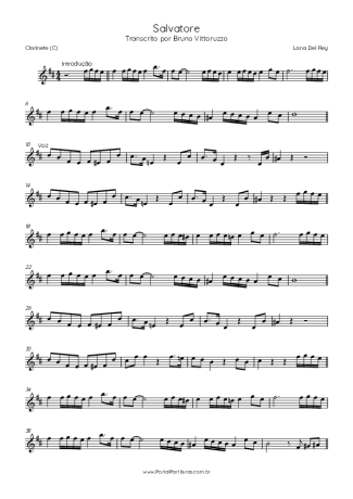 Lana Del Rey  score for Clarinet (C)