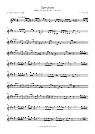 Lana Del Rey  score for Tenor Saxophone Soprano (Bb)