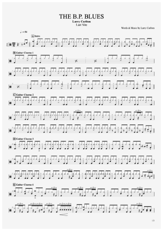 Larry Carlton The B.P. Blues score for Drums