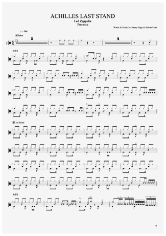 Led Zeppelin  score for Drums