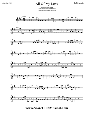 Led Zeppelin  score for Alto Saxophone